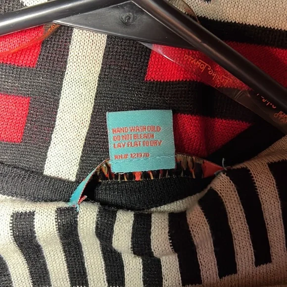 Flying Tomato Aztec Knit Dress Black and Red - Picture 8 of 9